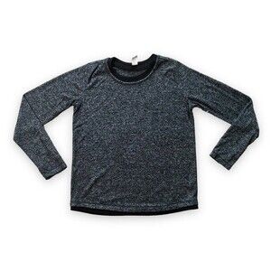 Athleta Girl Strike A Pose Layer Long Sleeve Top Heather Gray Size XL